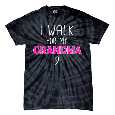 I Walk For My Grandma Breast Cancer Tie-Dye T-Shirt