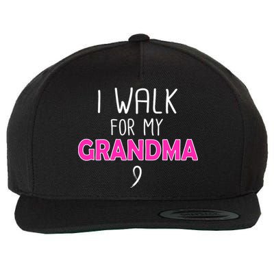 I Walk For My Grandma Breast Cancer Wool Snapback Cap