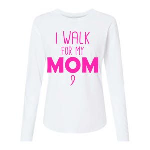 I Walk For My Mom Breast Cancer Womens Cotton Relaxed Long Sleeve T-Shirt