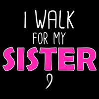 I Walk For My Sister Breast Cancer Drawstring Bag