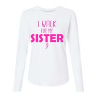 I Walk For My Sister Breast Cancer Womens Cotton Relaxed Long Sleeve T-Shirt