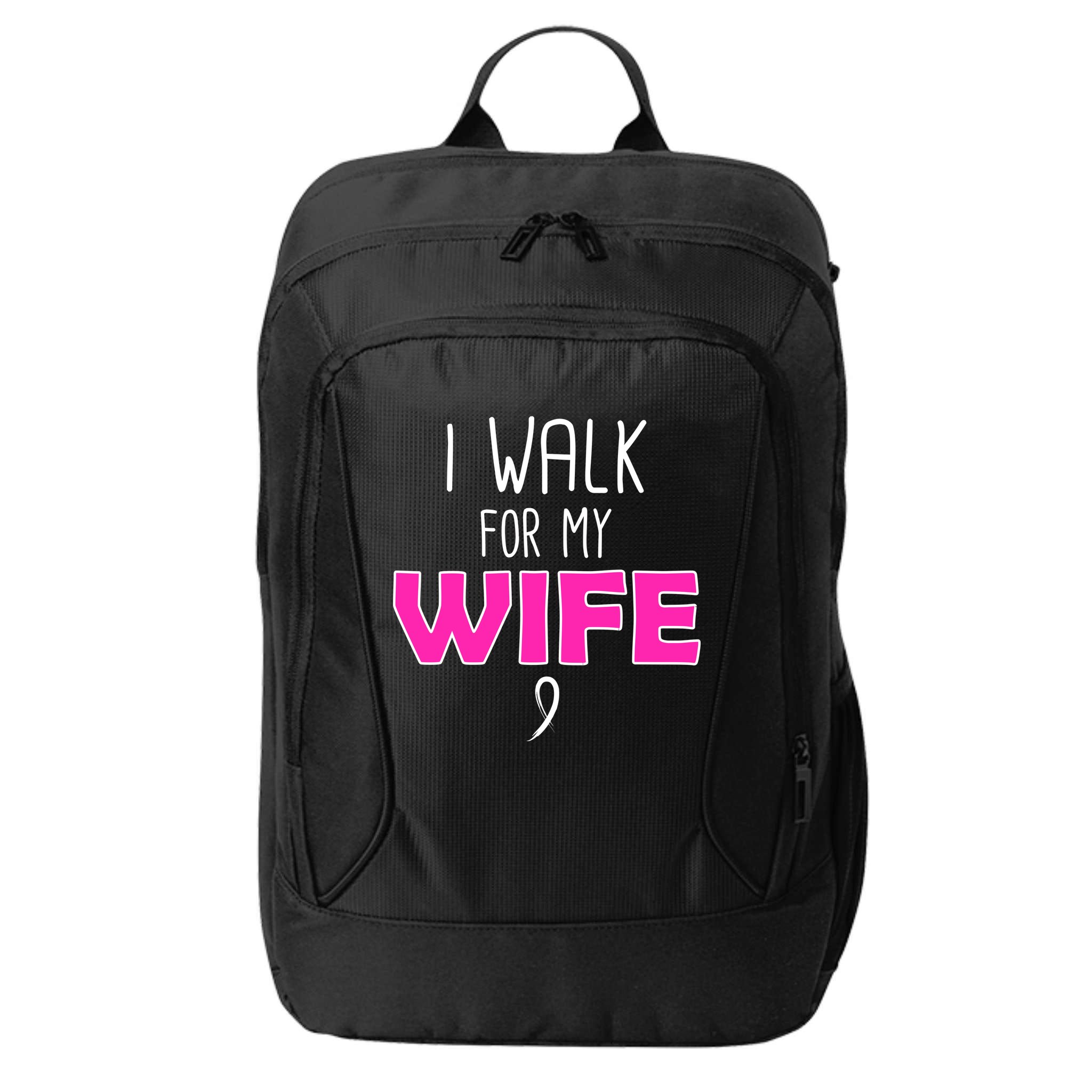 I Walk For My Wife Breast Cancer City Backpack