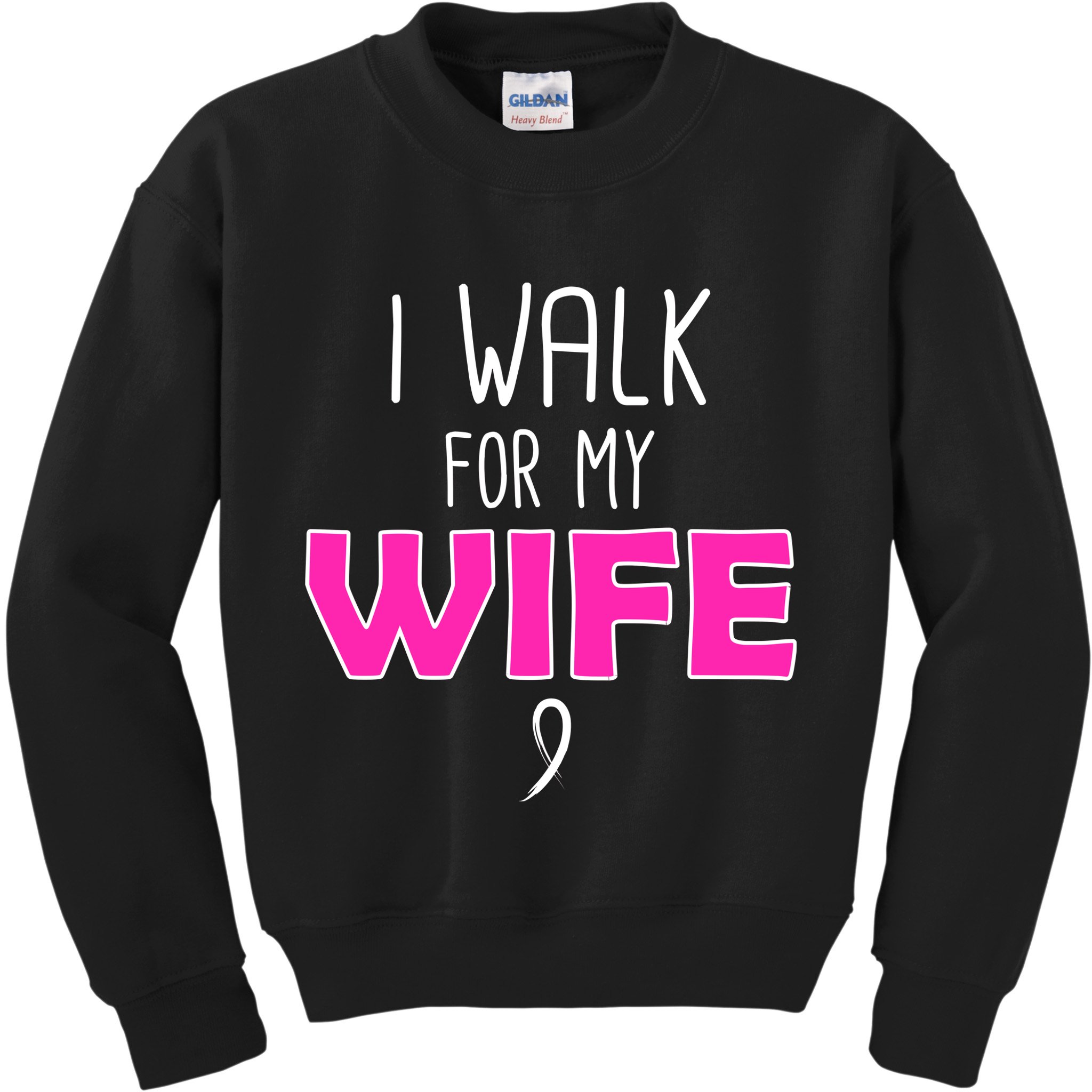I Walk For My Wife Breast Cancer Kids Sweatshirt