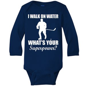 I Walk On Ice What's Your Superpower Baby Long Sleeve Bodysuit