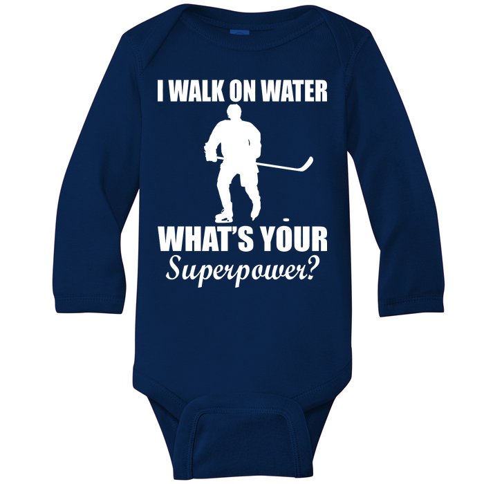 I Walk On Ice What's Your Superpower Baby Long Sleeve Bodysuit