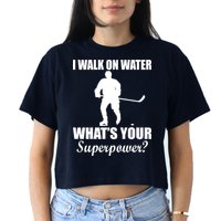 I Walk On Ice What's Your Superpower Women's Crop Top Tee