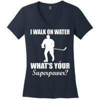 I Walk On Ice What's Your Superpower Women's V-Neck T-Shirt