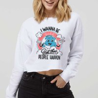 I Wanna Be Nice But Then People Happen Cropped Pullover Crew