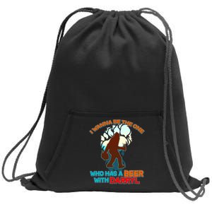 I Wanna Be the One Who Has a Beer With Darryl Funny Bigfoot Sweatshirt Cinch Pack Bag