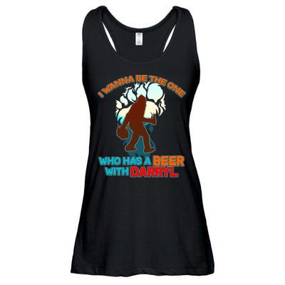 I Wanna Be the One Who Has a Beer With Darryl Funny Bigfoot Ladies Essential Flowy Tank