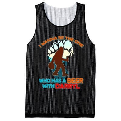I Wanna Be the One Who Has a Beer With Darryl Funny Bigfoot Mesh Reversible Basketball Jersey Tank