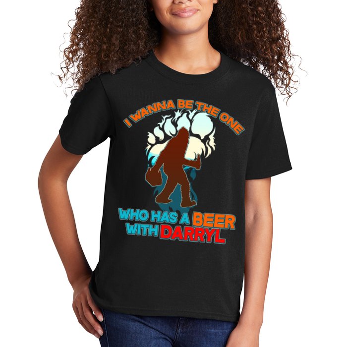 I Wanna Be the One Who Has a Beer With Darryl Funny Bigfoot Kids T-Shirt