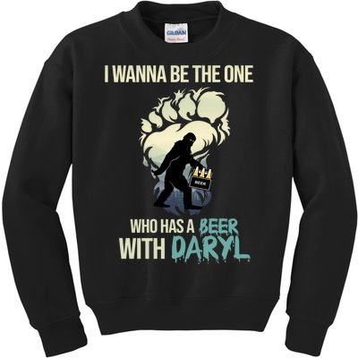 I Wanna Be The One Who Has A Beer With Daryl Kids Sweatshirt