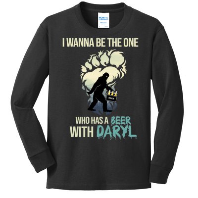 I Wanna Be The One Who Has A Beer With Daryl Kids Long Sleeve Shirt