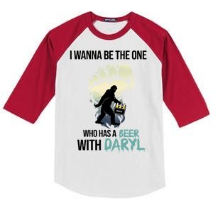 I Wanna Be The One Who Has A Beer With Daryl Kids Colorblock Raglan Jersey