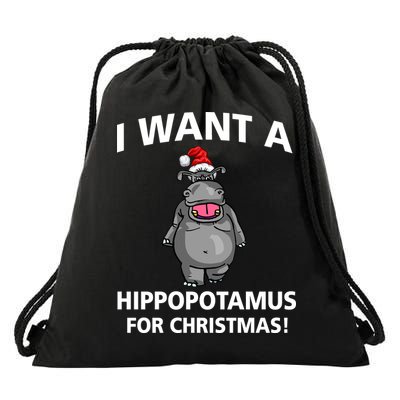 I Want A Hippopotamus For Christmas Drawstring Bag