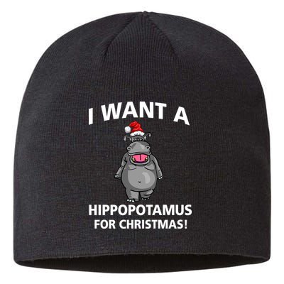 I Want A Hippopotamus For Christmas Sustainable Beanie