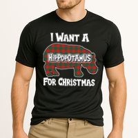 I Want A Hippopotamus For Christmas Buffalo Plaid Hippo Performance Shirt