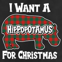 I Want A Hippopotamus For Christmas Buffalo Plaid Hippo Beanie