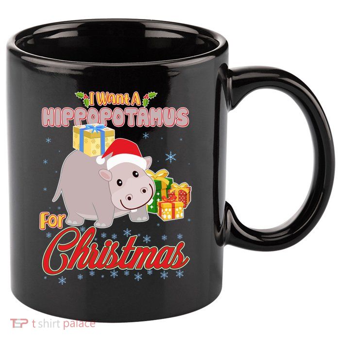 I Want A Hippopotamus for Christmas Classic Song 11oz C Handle Ceramic Mug