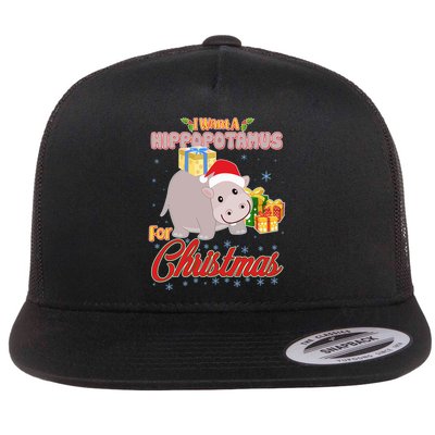 I Want A Hippopotamus for Christmas Classic Song Flatbill Hat