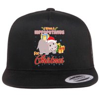 I Want A Hippopotamus for Christmas Classic Song Flat Bill Trucker Hat