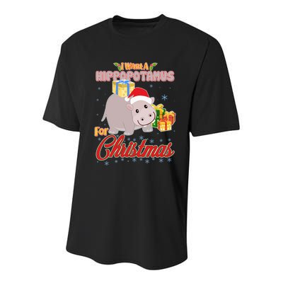 I Want A Hippopotamus for Christmas Classic Song Youth Performance Sprint T-Shirt