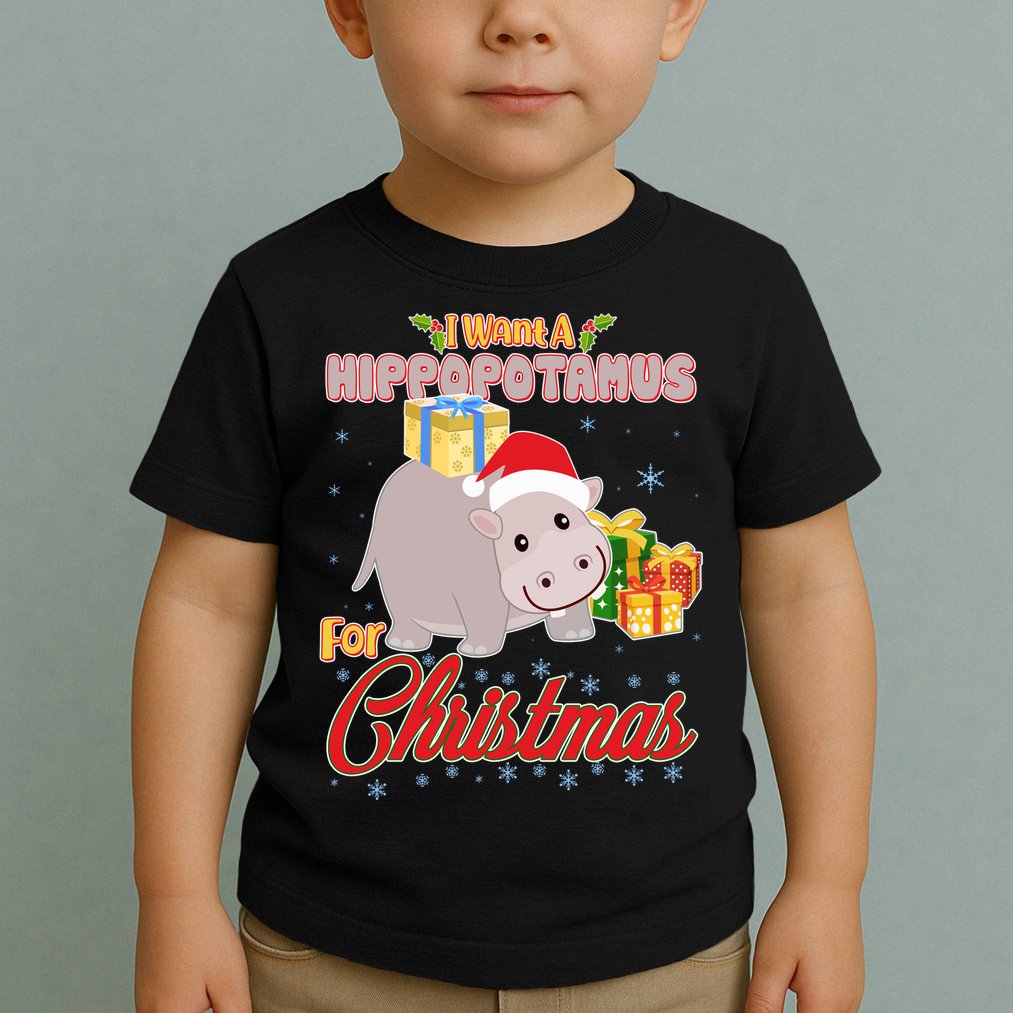 I Want A Hippopotamus for Christmas Classic Song Toddler T-Shirt