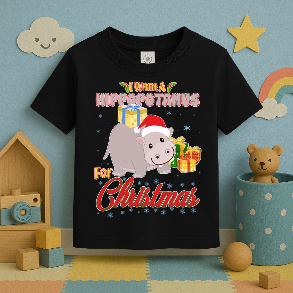 I Want A Hippopotamus for Christmas Classic Song Toddler T-Shirt