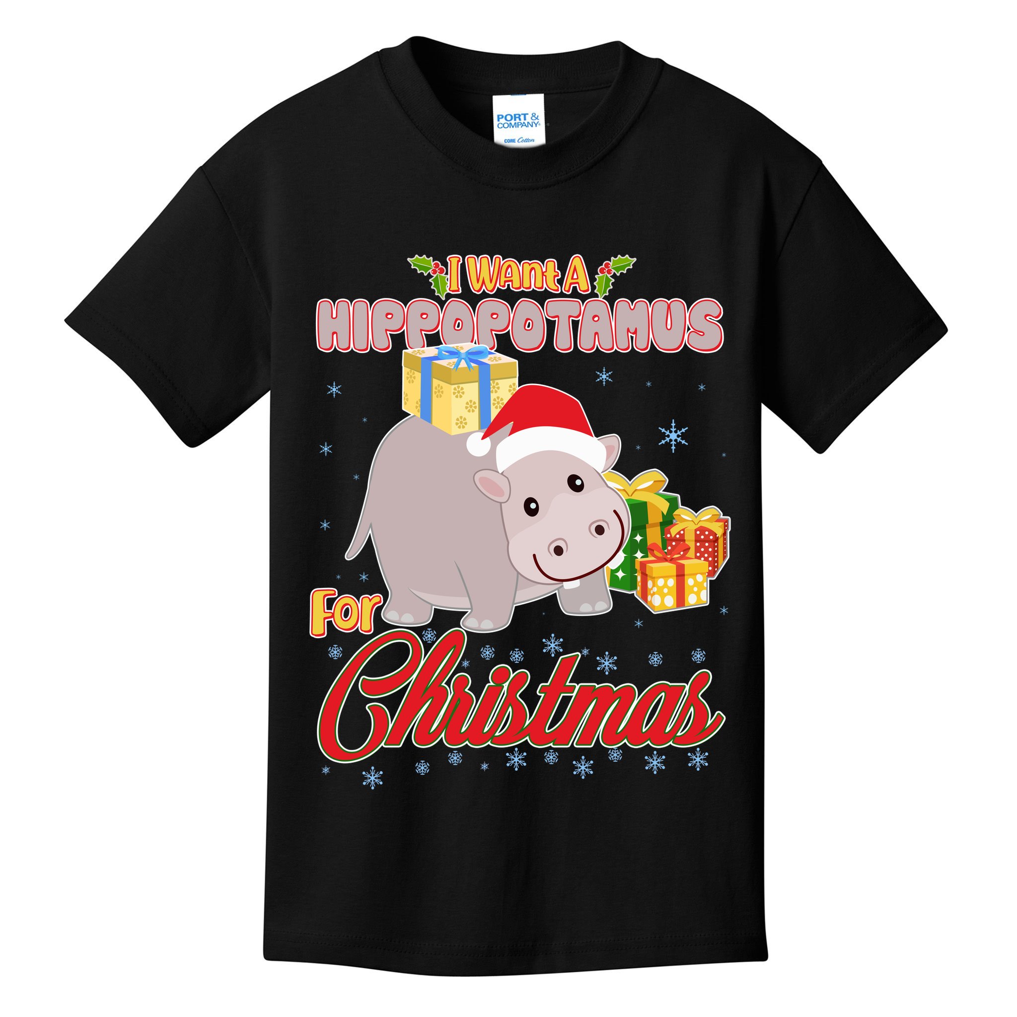 I Want A Hippopotamus for Christmas Classic Song Kids T-Shirt