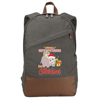 I Want A Hippopotamus for Christmas Classic Song Cotton Canvas Backpack