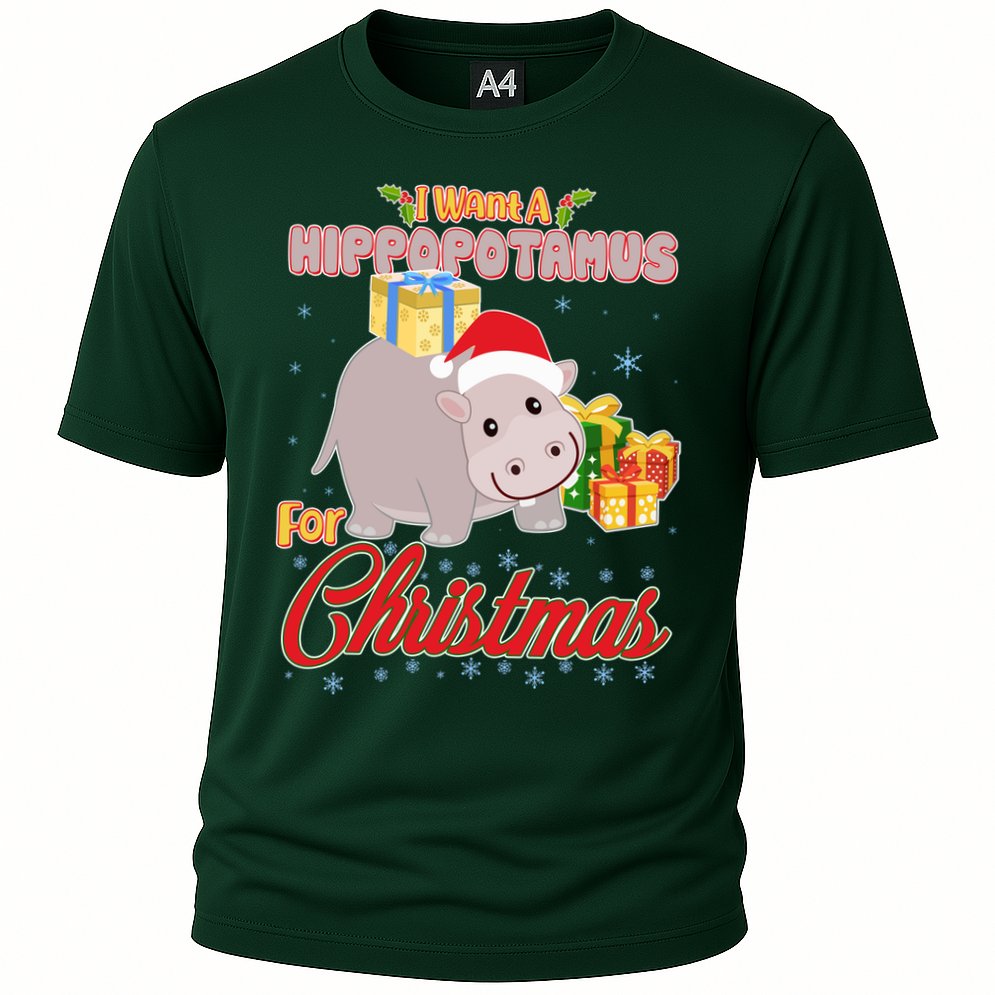I Want A Hippopotamus for Christmas Classic Song Cooling Performance Crew T-Shirt