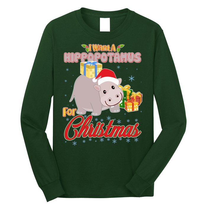 I Want A Hippopotamus for Christmas Classic Song Long Sleeve Shirt