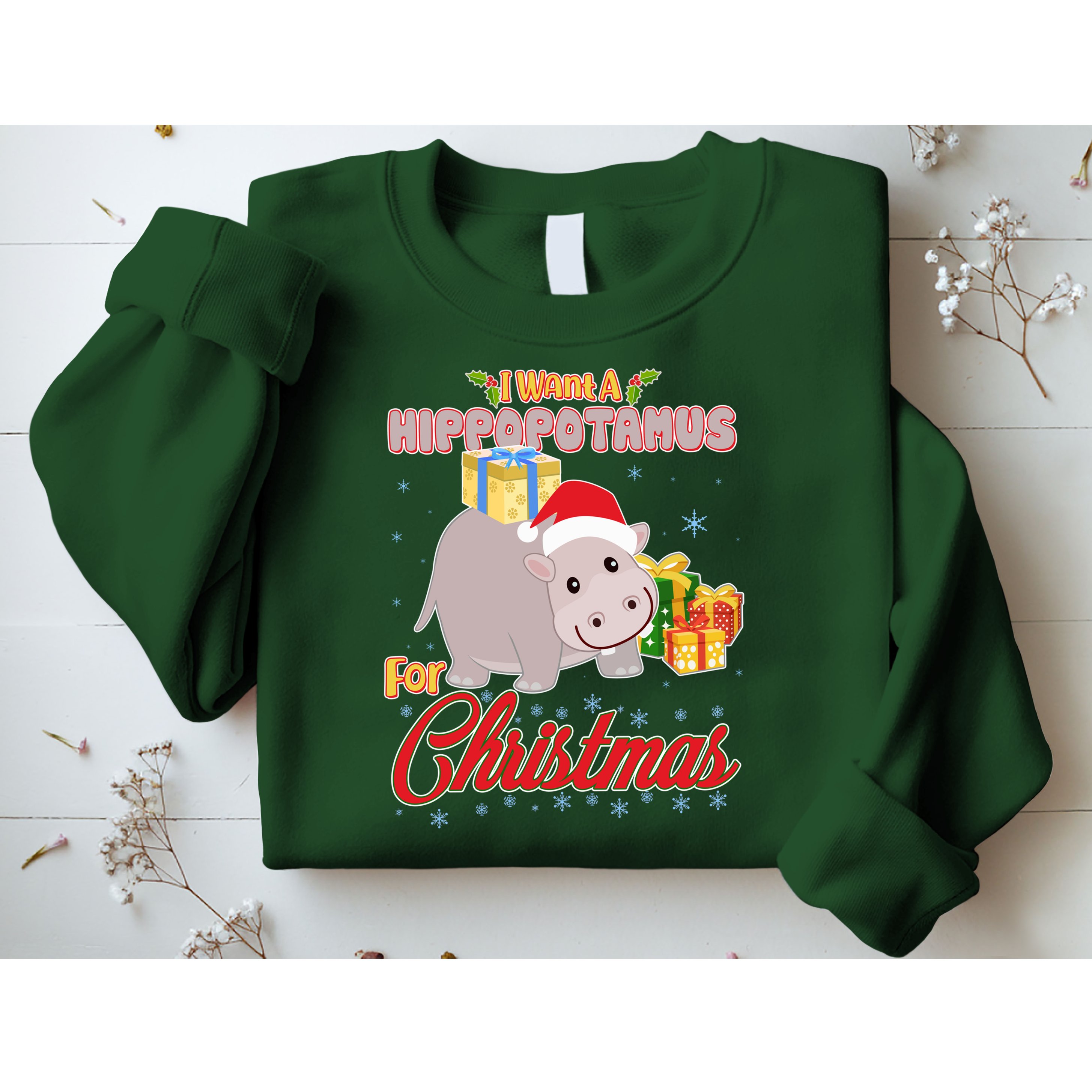 I Want A Hippopotamus for Christmas Classic Song Sweatshirt