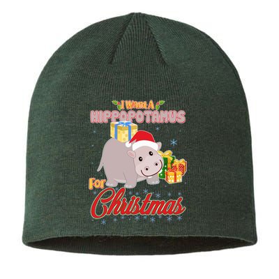 I Want A Hippopotamus for Christmas Classic Song Sustainable Beanie