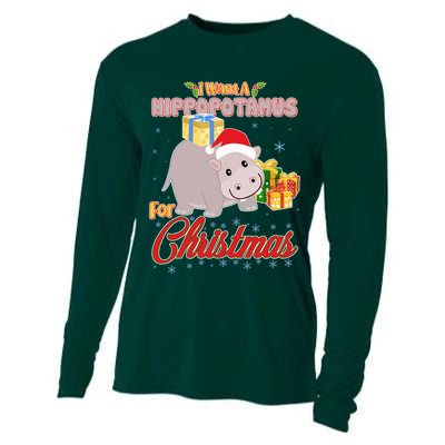 I Want A Hippopotamus for Christmas Classic Song Cooling Performance Long Sleeve Crew