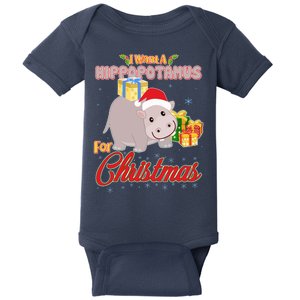 I Want A Hippopotamus for Christmas Classic Song Baby Bodysuit