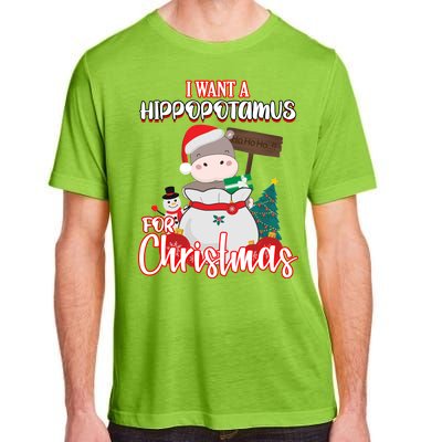 I Want A Hippopotamus For Christmas Ho Ho Ho Adult ChromaSoft Performance T-Shirt