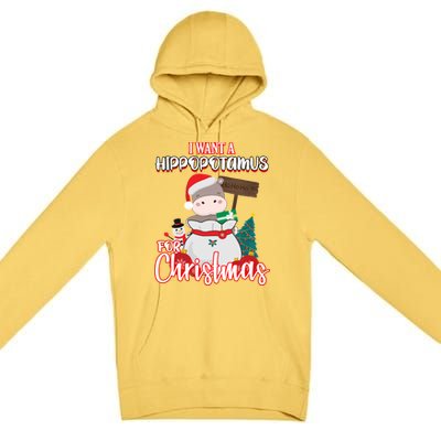 I Want A Hippopotamus For Christmas Ho Ho Ho Premium Pullover Hoodie