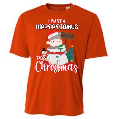 I Want A Hippopotamus For Christmas Ho Ho Ho Cooling Performance Crew T-Shirt