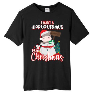 I Want A Hippopotamus For Christmas Ho Ho Ho Tall Fusion ChromaSoft Performance T-Shirt