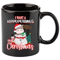 I Want A Hippopotamus For Christmas Ho Ho Ho 11oz C Handle Ceramic Mug