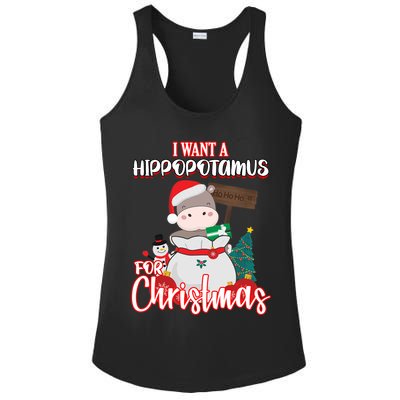 I Want A Hippopotamus For Christmas Ho Ho Ho Ladies PosiCharge Competitor Racerback Tank