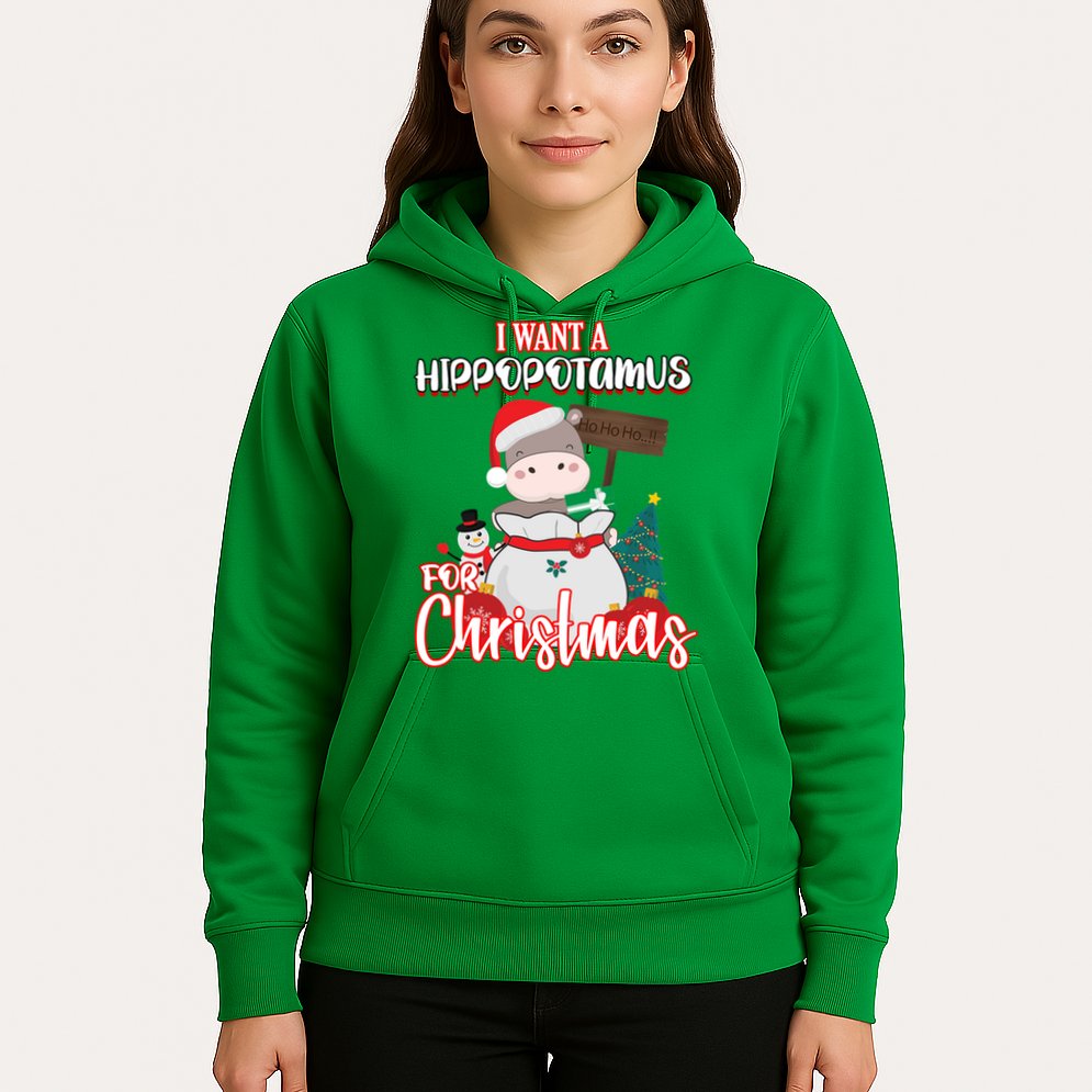I Want A Hippopotamus For Christmas Ho Ho Ho Hoodie