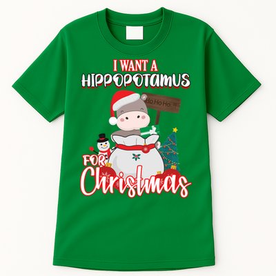 I Want A Hippopotamus For Christmas Ho Ho Ho Tall T-Shirt