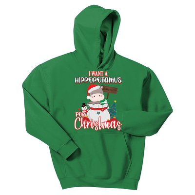 I Want A Hippopotamus For Christmas Ho Ho Ho Kids Hoodie