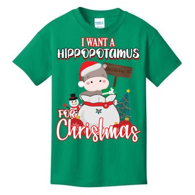 I Want A Hippopotamus For Christmas Ho Ho Ho Kids T-Shirt