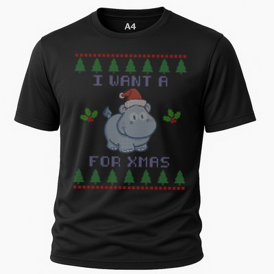 I Want A Hippopotamus For Christmas Ugly Performance Shirt