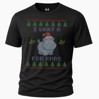 I Want A Hippopotamus For Christmas Ugly Cooling Performance Crew T-Shirt