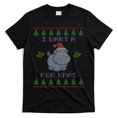 I Want A Hippopotamus For Christmas Ugly T-Shirt